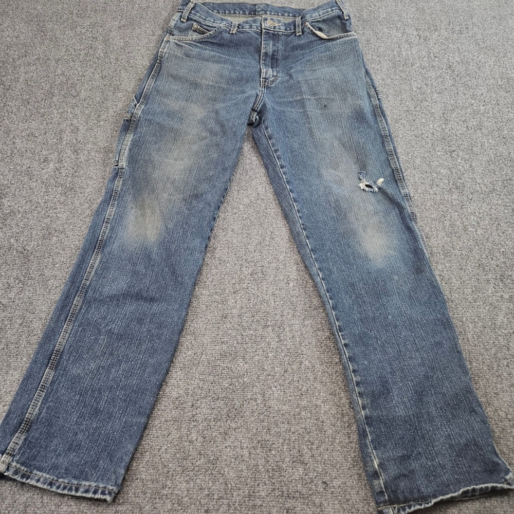 Dickies Carpenter Jeans Mens 34x34 Blue‎ Denim Utility Workwear Painter Grunge